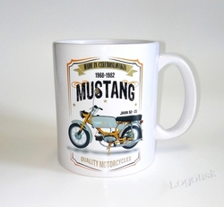 Hrnek motiv Jawa Mustang-styl vintage - ukázka potisku