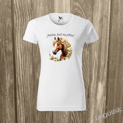 Dámské tričko s koněm a jménem