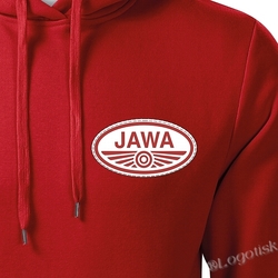 Nášivka Jawa - ukázka přišité nášivky