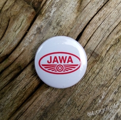 Odznak-placka Jawa logo odznak bílá + červená