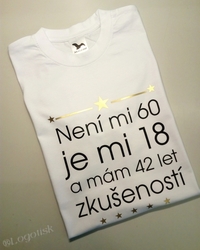 Pánské tričko k 60 narozeninám - ukázka z naší výroby - Logotisk