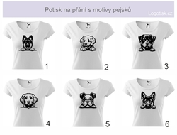 Dámské triko PEJSEK se jménem-6 vzorů na výběr