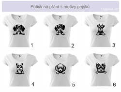 Dámské tričko PEJSEK se jménem-6 vzorů na výběr