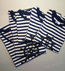 Tričko dámské námořnické-vodácké s potiskem - ukázka z výroby v barvě potisku černá