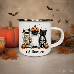 Hrnek s vtipným potiskem CATLLOWEEN