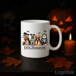 Hrnek s vtipným potiskem DOGLLOWEEN