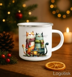 Vánoční hrnek potisk KOČKY
