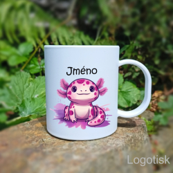 Plastový hrnek potisk AXOLOTL se jménem