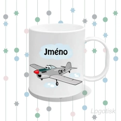 Plastový hrnek potisk LETADLO se jménem