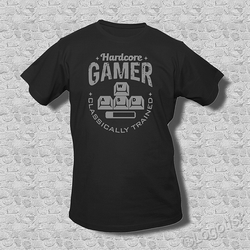 Pánské tričko Gamer zlatý-stříbrný potisk