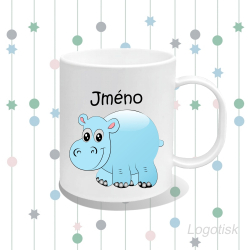 Plastový dětský hrnek potisk SLŮNĚ se jménem