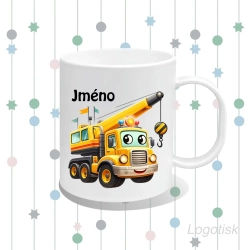 Plastový hrnek auto JEŘÁB se jménem