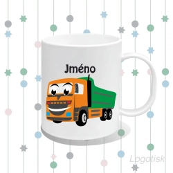 Plastový dětský hrnek NÁKLAĎÁK se jménem