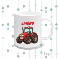 Plastový dětský hrnek potisk TRAKTOR se jménem