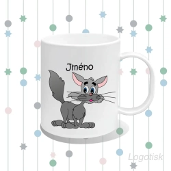 Plastový hrnek potisk KOCOUREK se jménem