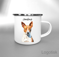 Kolekce hrnků s potiskem BASENJI se jménem