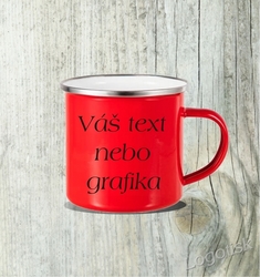 Hrnek RETRO smaltovaný barevný potisk na přání