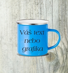 Hrnek RETRO smaltovaný barevný potisk na přání