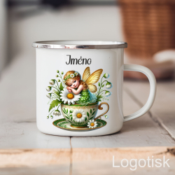 Hrnek s potiskem VÍLA v šálku kávy