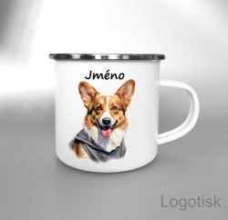 Kolekce hrnků s potiskem WELSH CORGI se jménem