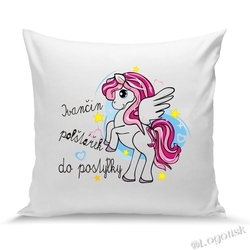 Polštář do postýlky potisk Pony se jménem