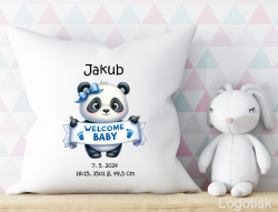 Polštář k narození miminka medvídek PANDA