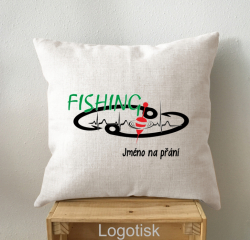 Polštář Fishing se splávkem a jménem