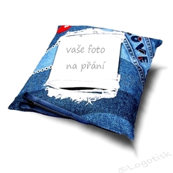 Polštářek denim-potisk Vaší fotografií