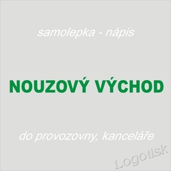 Samolepka nápis NOUZOVÝ VÝCHOD