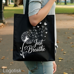 Plátěná taška s potiskem JUST BREATHE - JEN DÝCHEJ