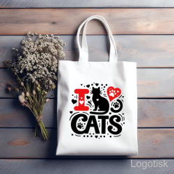Nákupní taška potisk LOVE CATS