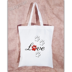 Nákupní taška s potiskem Love tlapka kočka