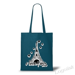 Plátěná taška s potiskem Love Paris