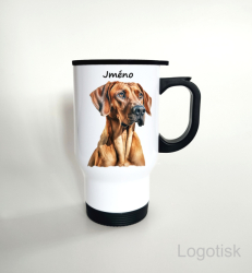 Kolekce hrnků s potiskem RHODÉSKÝ RIDGEBACK se jménem 