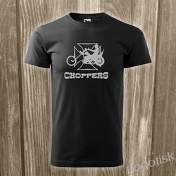 Tričko Choppers zlatý-stříbrný potisk