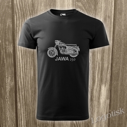 Tričko Jawa 250 Panelka-stříbrná-zlatá