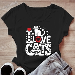 Dámské tričko s kočkou I LOVE CATS