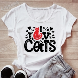 Dámské triko potisk kočka I LOVE CATS