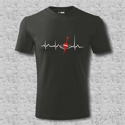 Pánské tričko EKG křivka a splávek