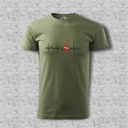 Pánské tričko EKG křivka a splávek