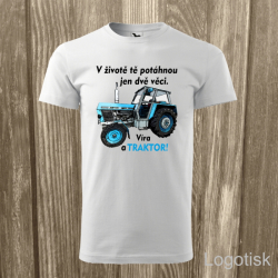Tričko potisk s traktorem - VÍRA A TRAKTOR