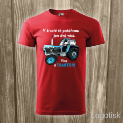 Tričko potisk s traktorem - VÍRA A TRAKTOR