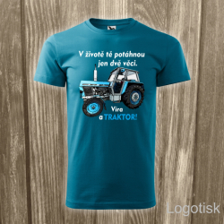 Tričko potisk s traktorem - VÍRA A TRAKTOR