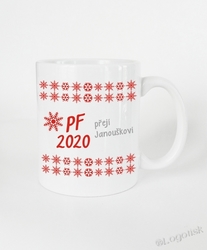 Vánoční hrnek vločky PF 2022 text na přání