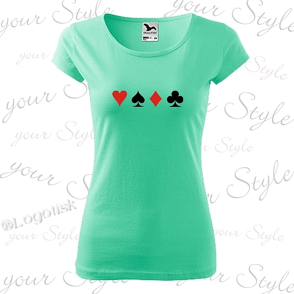 Dámské tričko motiv Poker-vzor 2