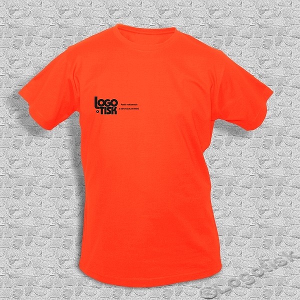 Funkční tričko s potiskem na přání - neon oranžová - ukázka