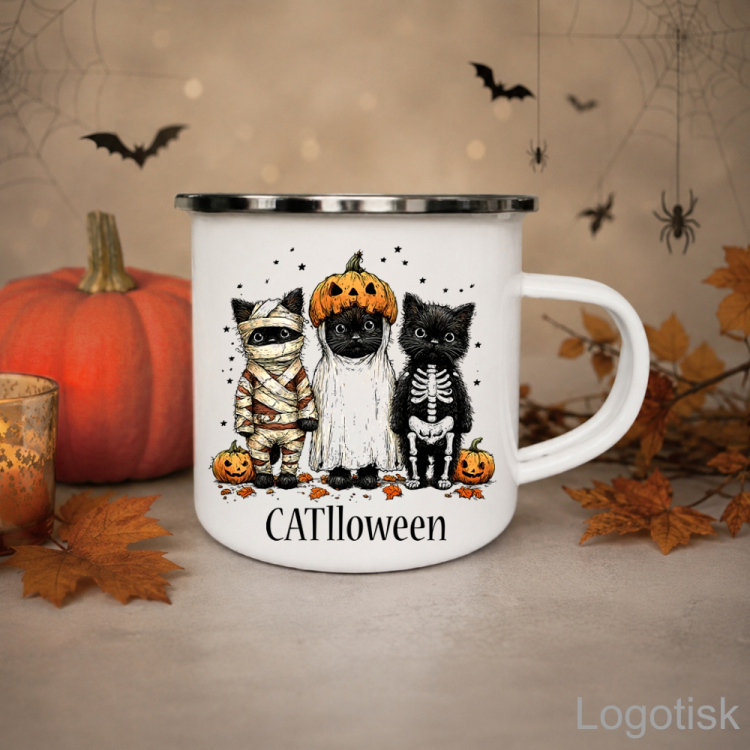 Hrnek s vtipným potiskem CATLLOWEEN