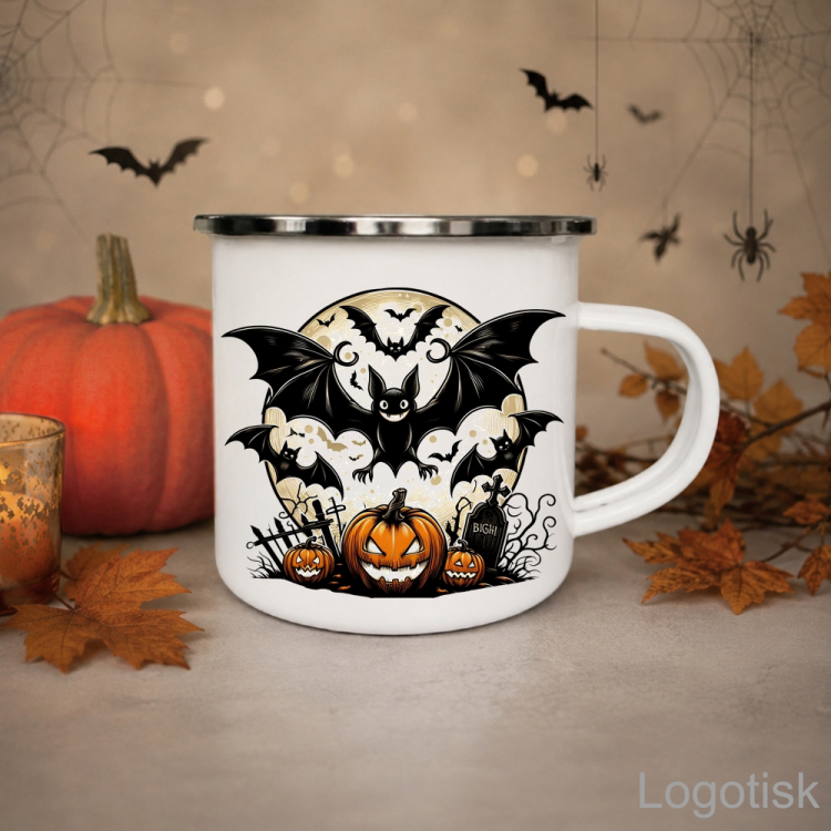 Hrnek s HALLOWEENSKÝM potiskem NETOPÝR
