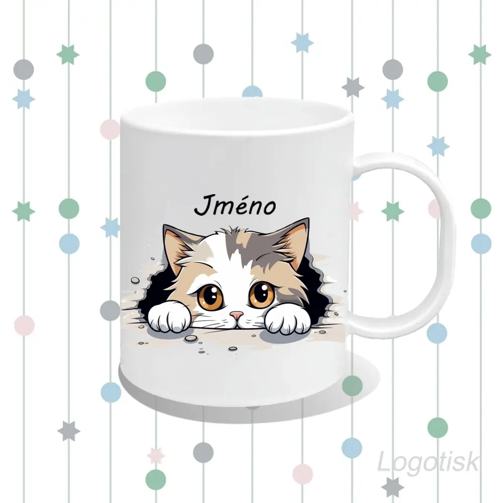 Hrnek na kafe KOTĚ v prasklině