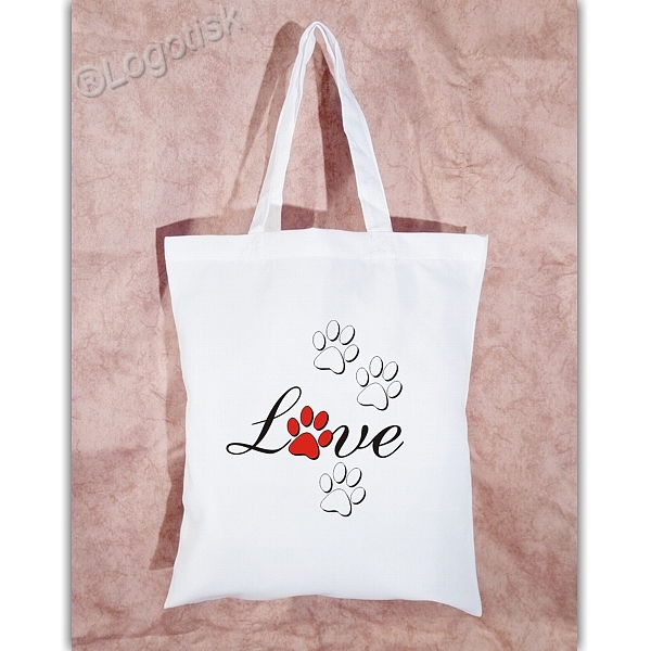 Nákupní taška s potiskem Love tlapka kočka